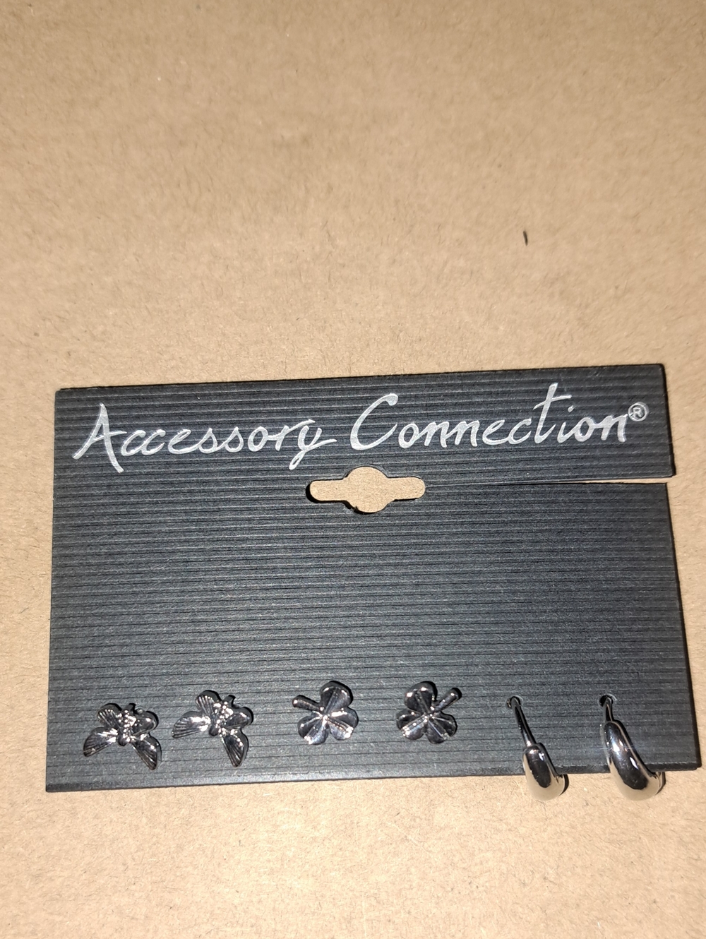 Accessory Connection: Silver Tone Stud Earrings Set